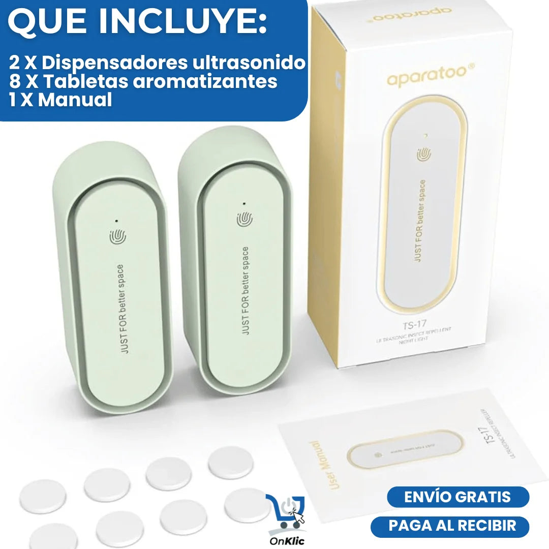 Repelente Ultrasonico con Aromaterapia 2x1