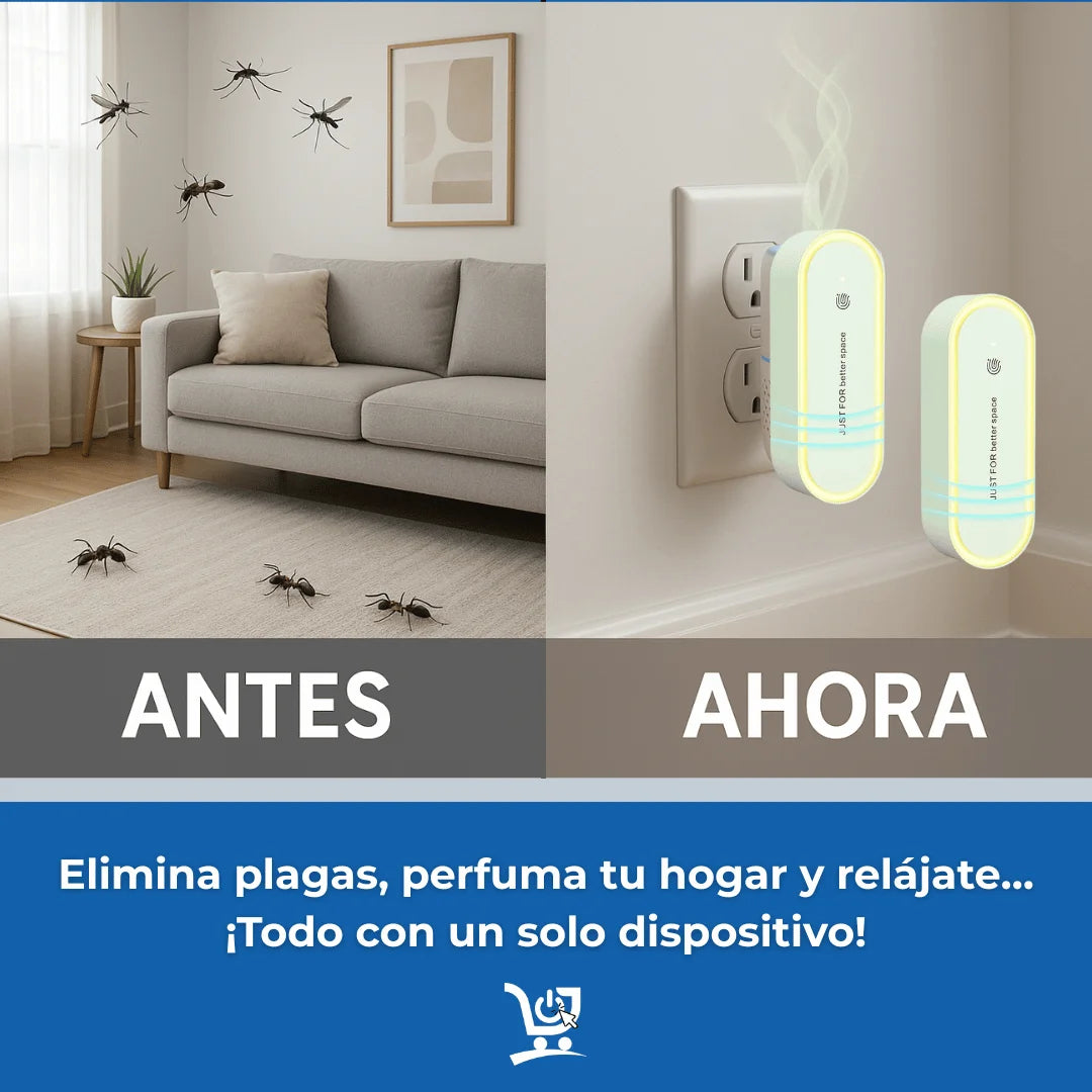 Repelente Ultrasonico con Aromaterapia 2x1